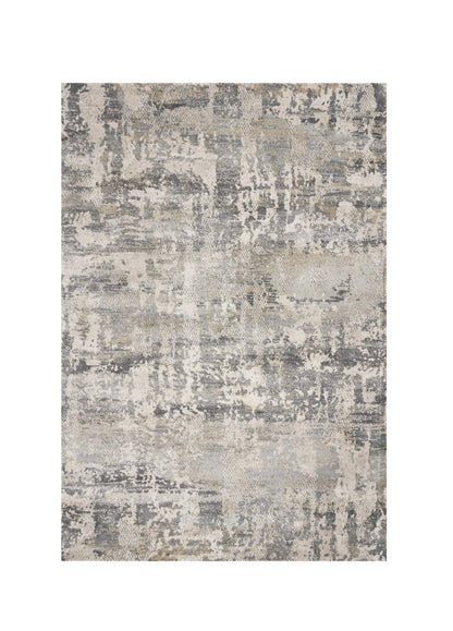 7' X 9' Gray And Tan Abstract Area Rug