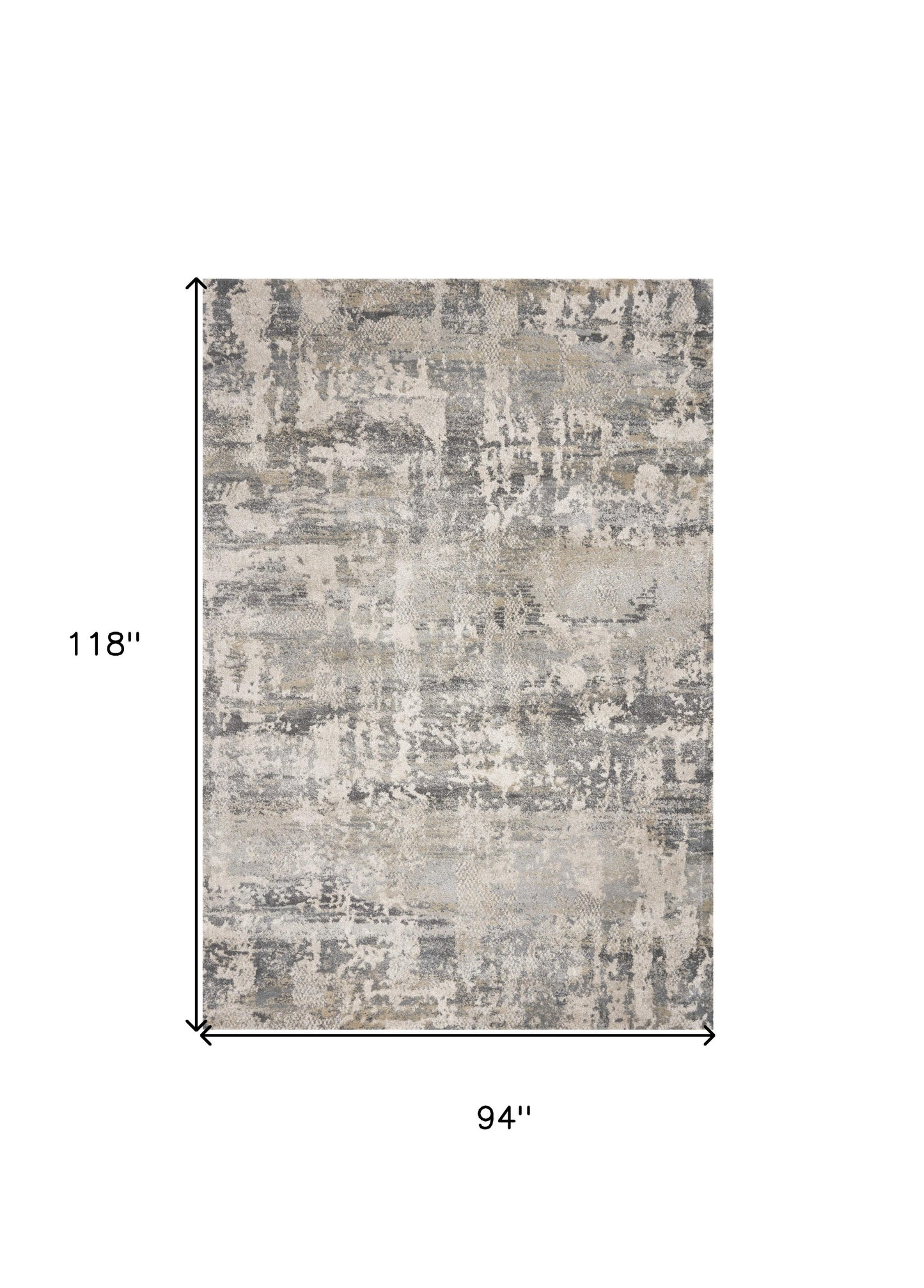 5' X 8' Natural Abstract Brushstrokes Indoor Area Rug