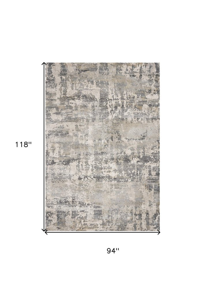 9' X 13' Gray And Tan Abstract Area Rug