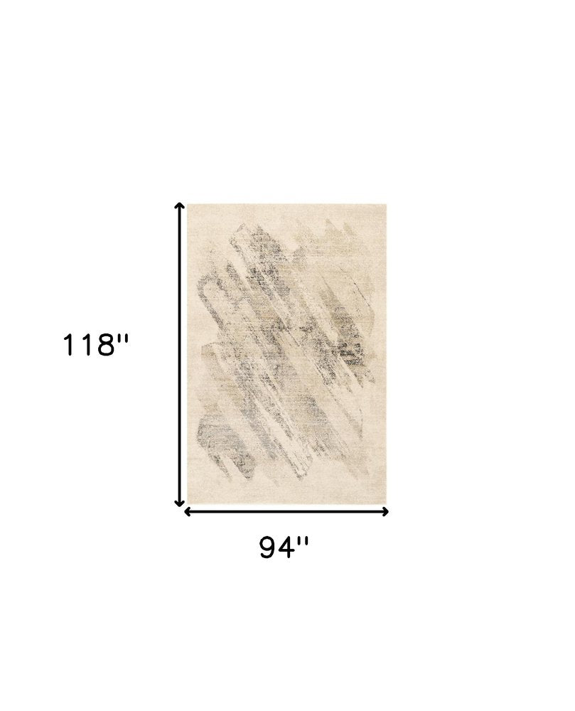 8' X 10' Gray And Ivory Abstract Area Rug