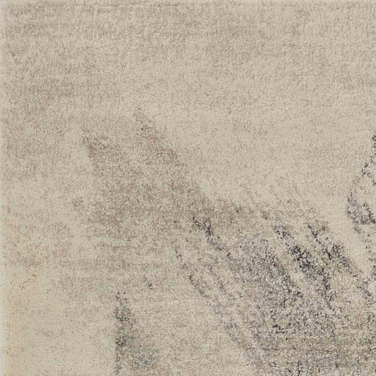 9' X 13' Ivory And Gray Abstract Area Rug