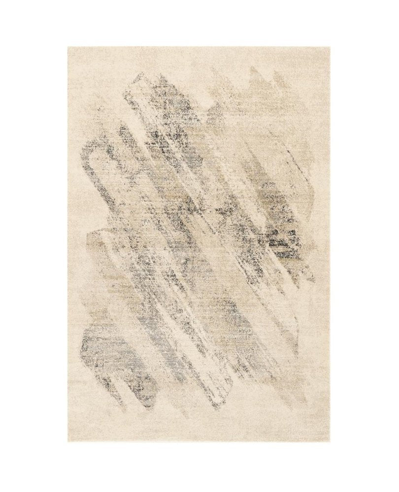 5' X 8' Ivory And Gray Abstract Area Rug