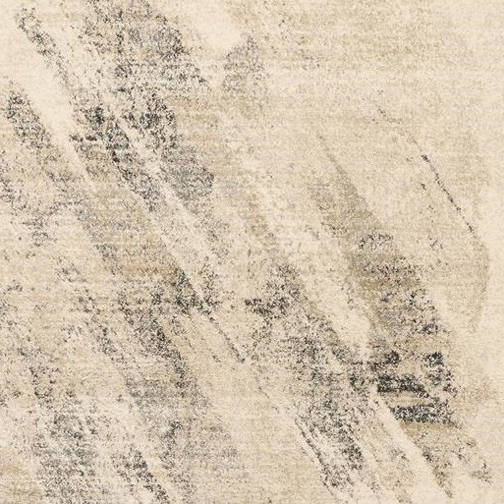 9' X 13' Ivory And Gray Abstract Area Rug