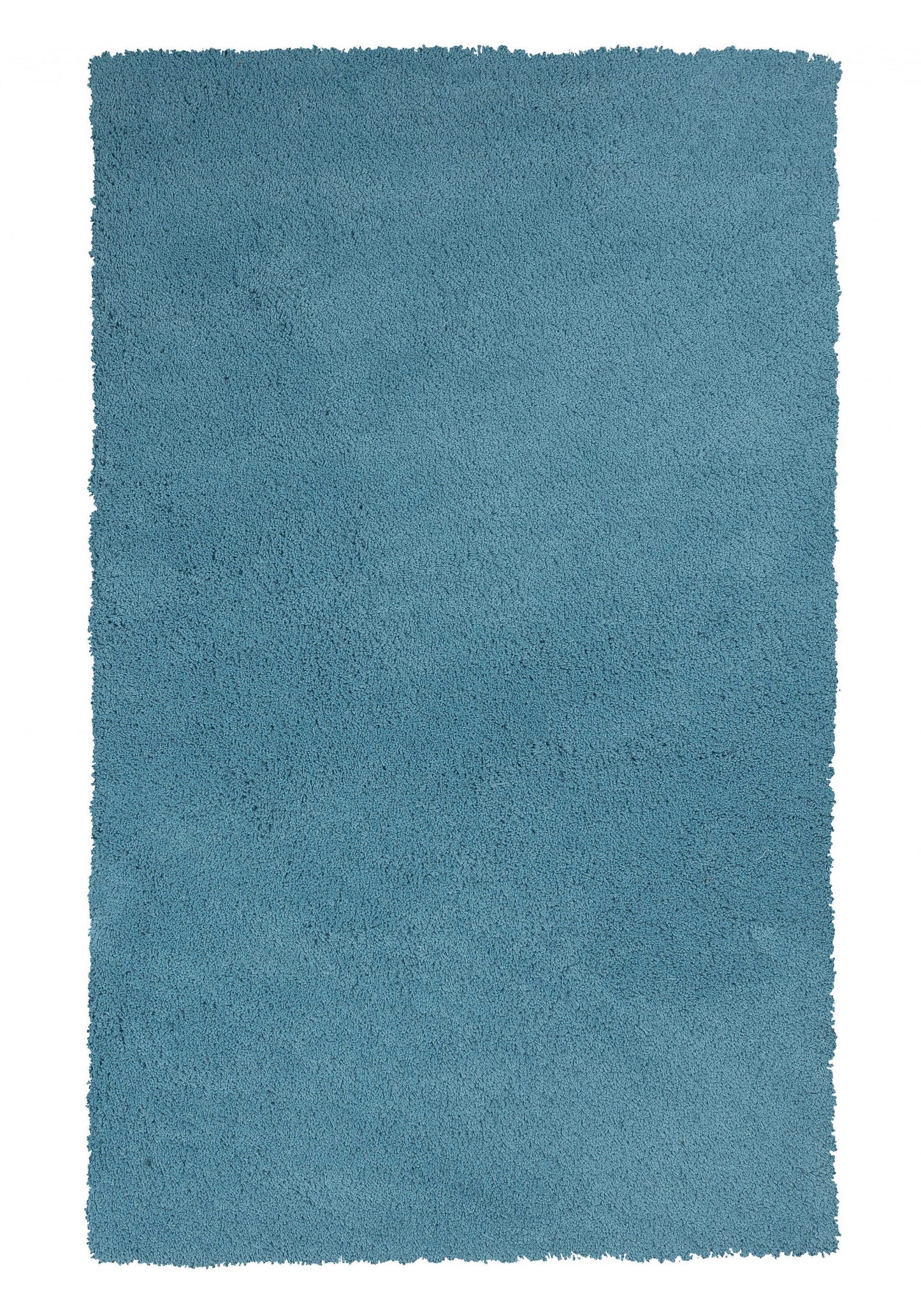 5' X 7' Blue Shag Hand Woven Area Rug