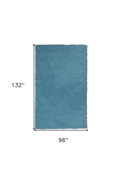 5' X 7' Blue Shag Hand Woven Area Rug