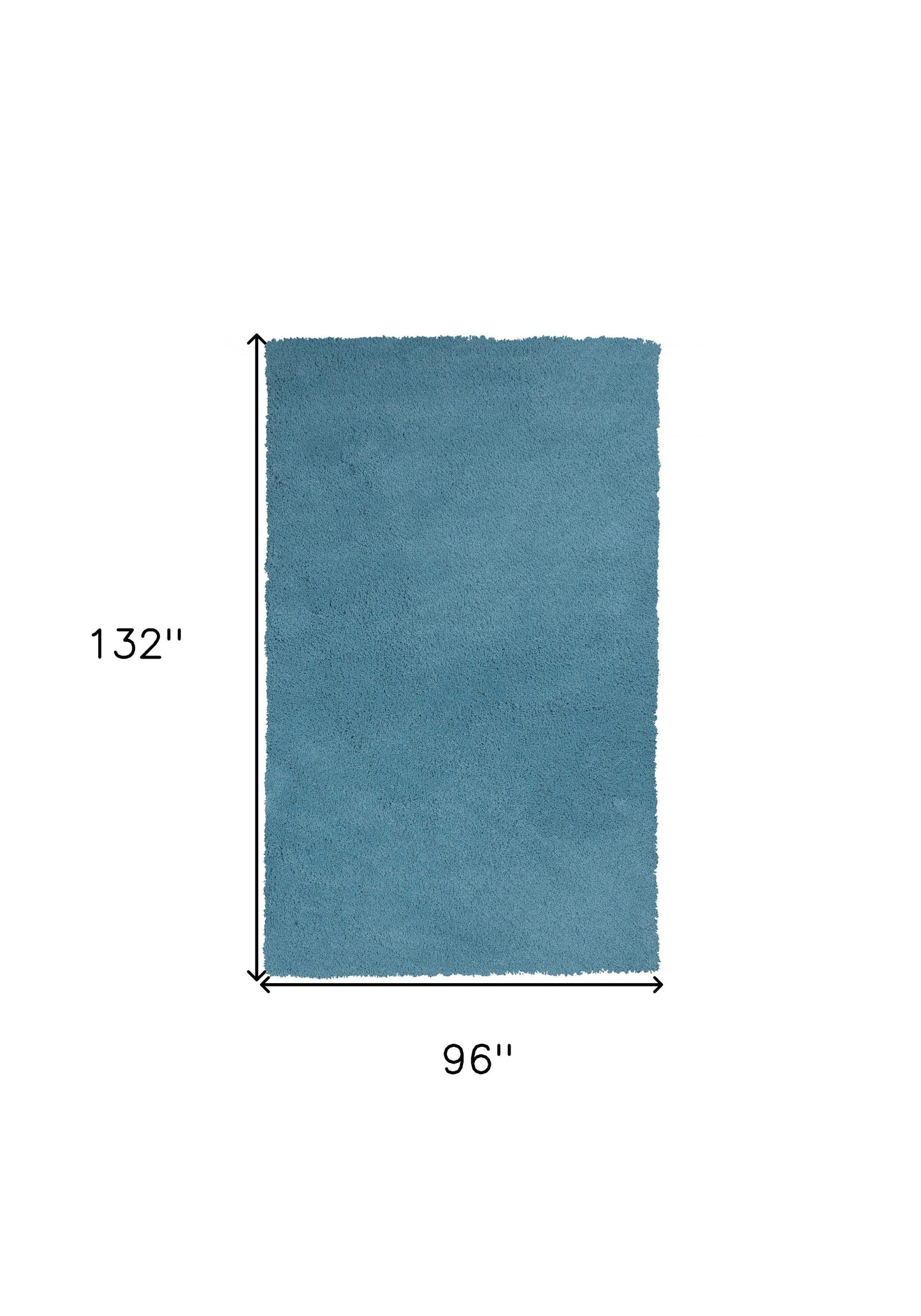 5' X 7' Blue Shag Hand Woven Area Rug