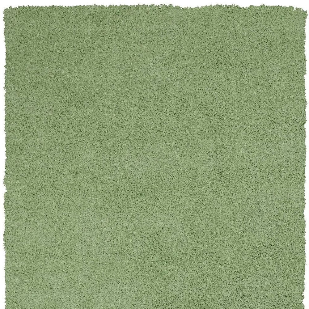 2' X 4' Green Shag Hand Woven Area Rug