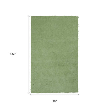2' X 4' Green Shag Hand Woven Area Rug