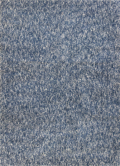 5' X 7' Indigo Ivory Heather Indoor Shag Rug