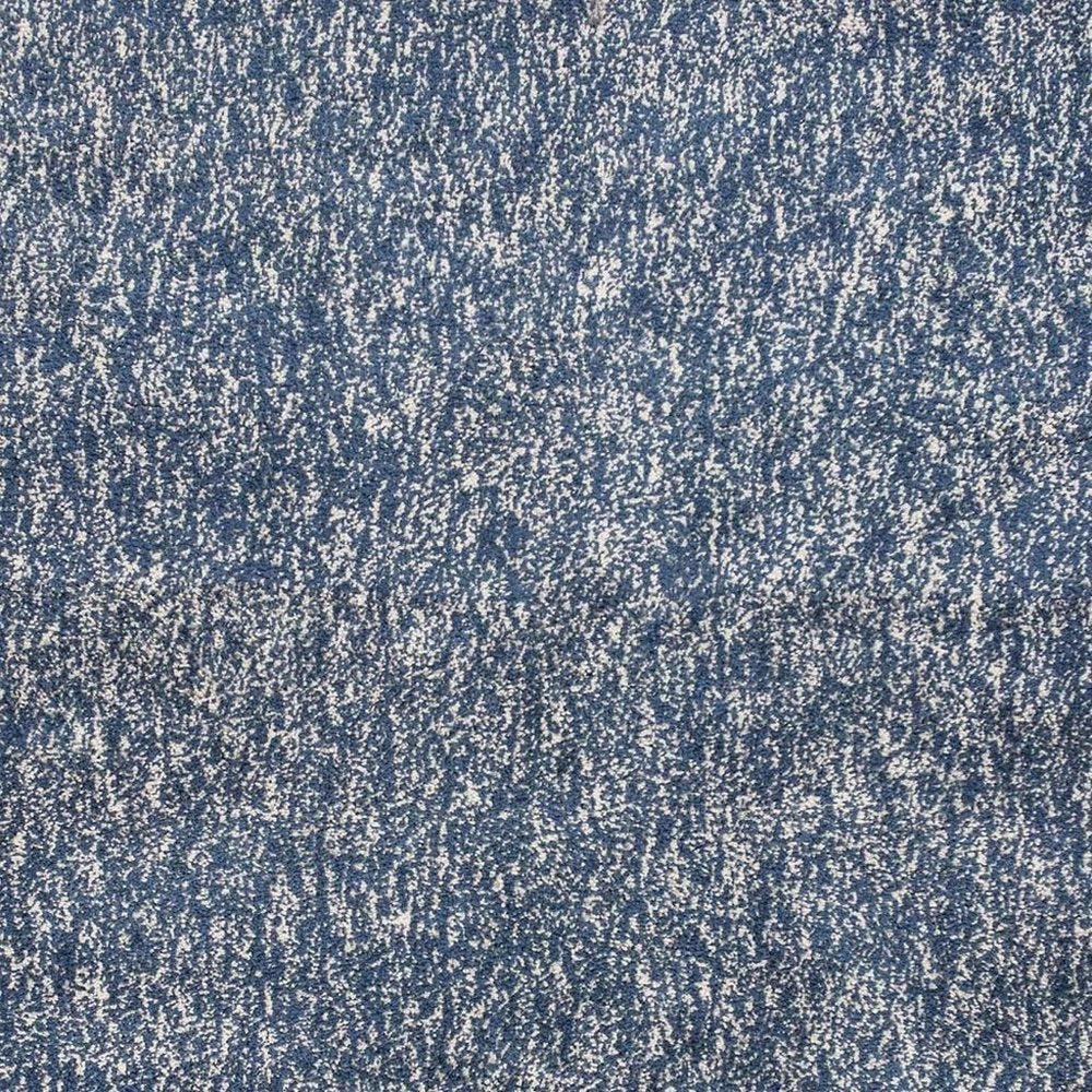 6' Indigo And Ivory Abstract Hand Woven Round Rug