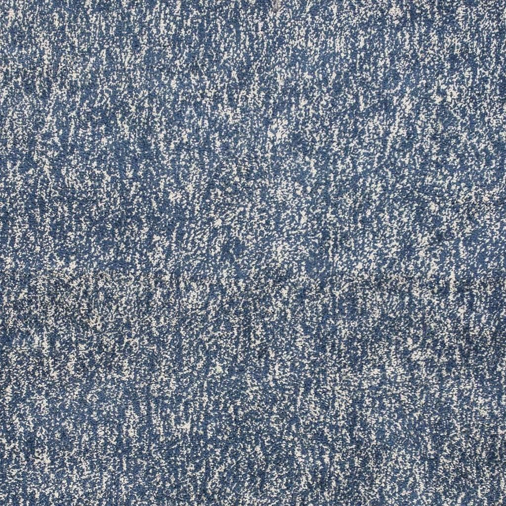 6' Indigo And Ivory Abstract Hand Woven Round Rug