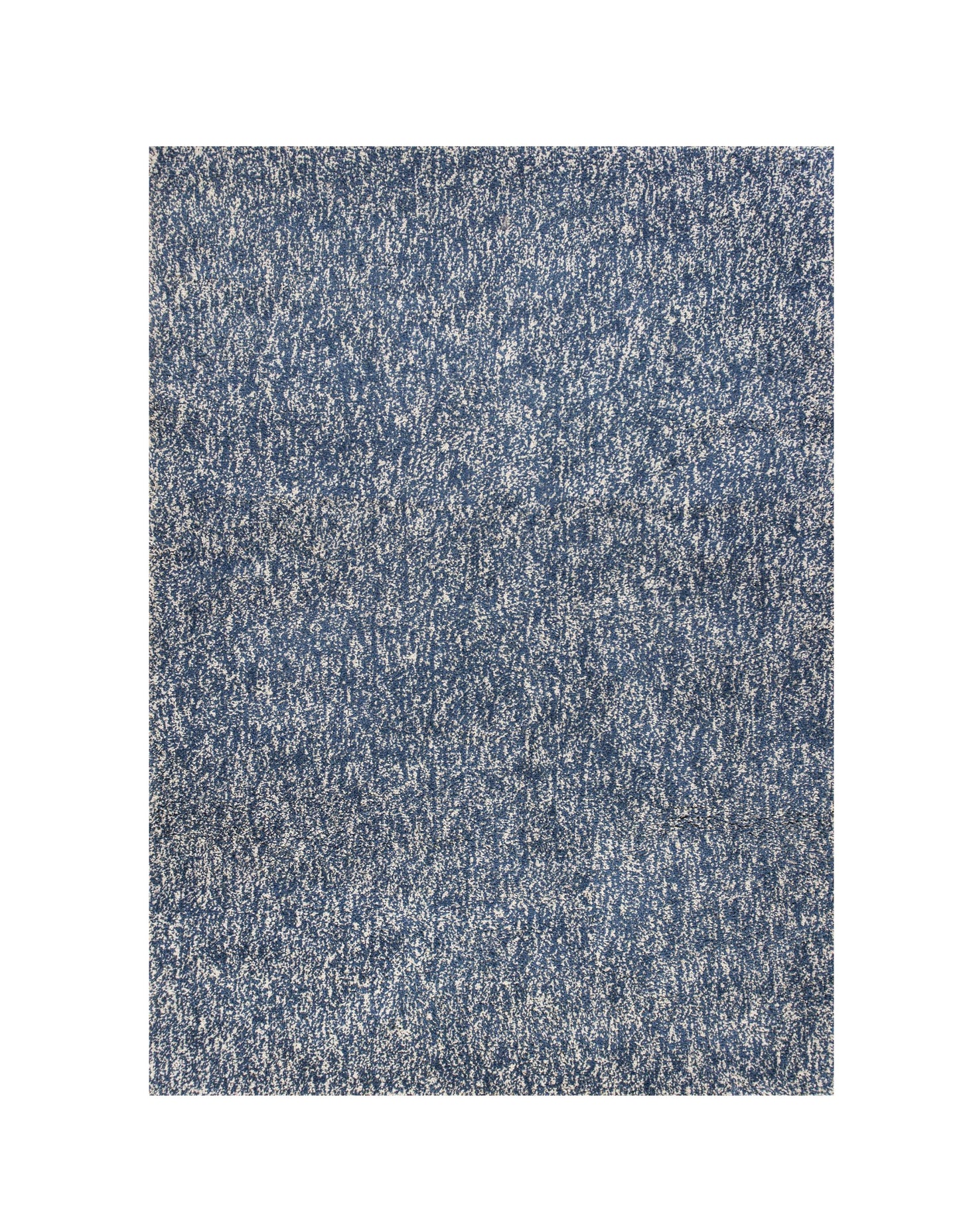 6' Indigo And Ivory Abstract Hand Woven Round Rug
