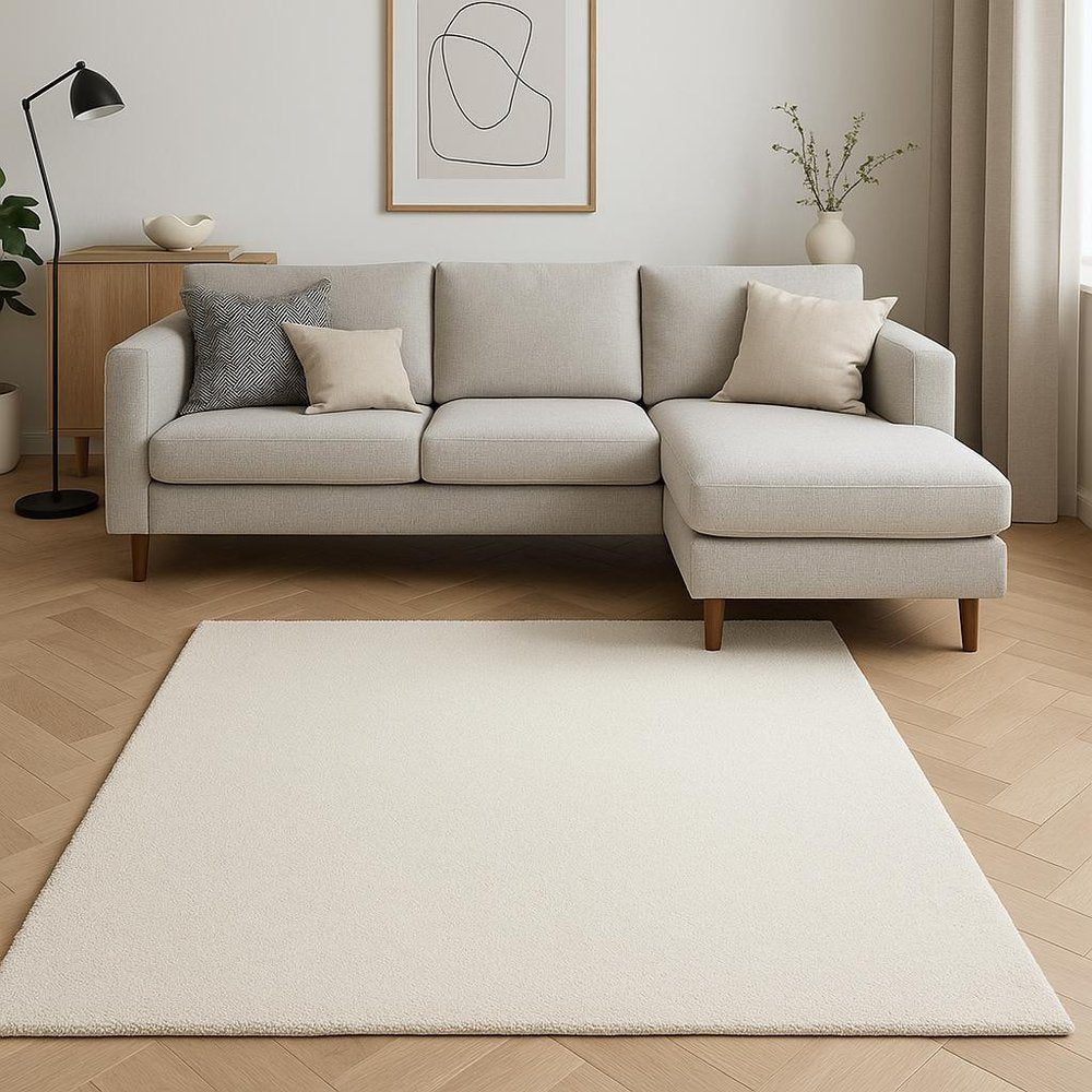 8' Ivory Hand Woven Round Rug