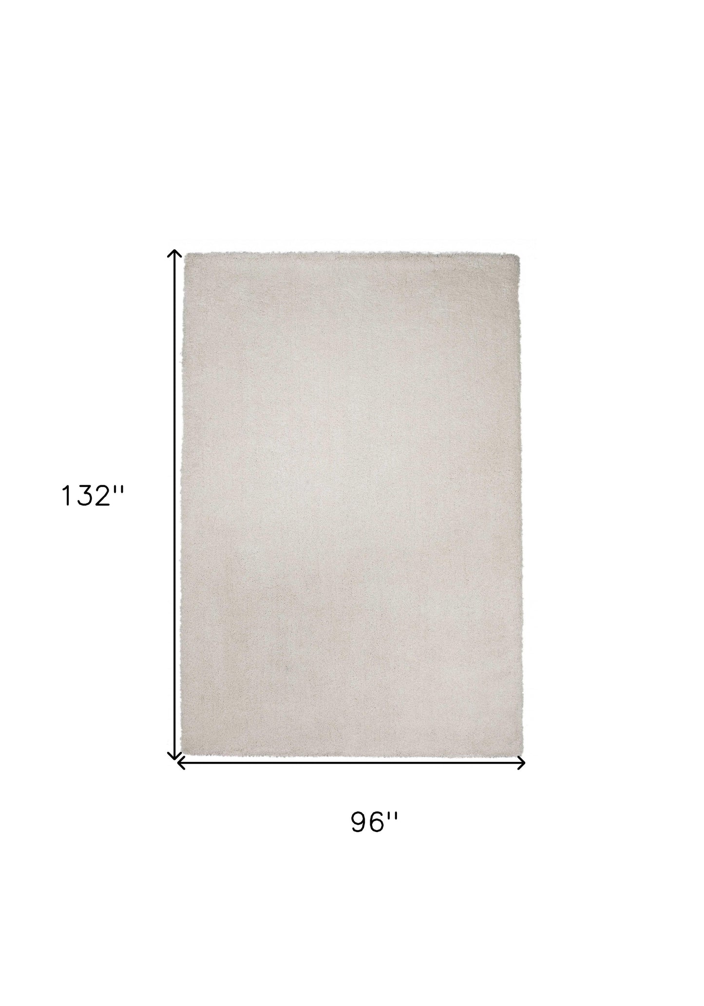 8' X 11' Ivory Indoor Shag Rug