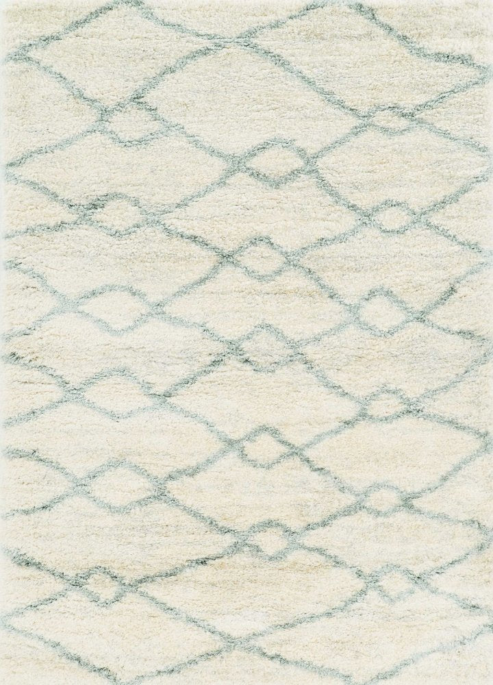 5' X 8' Ivory And Gray Chain Area Rug