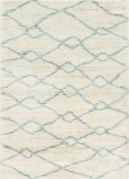 5' X 8' Ivory And Gray Chain Area Rug
