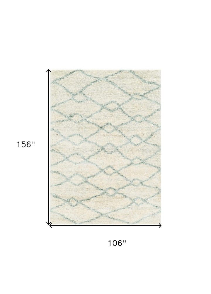 5' X 8' Ivory And Gray Chain Area Rug