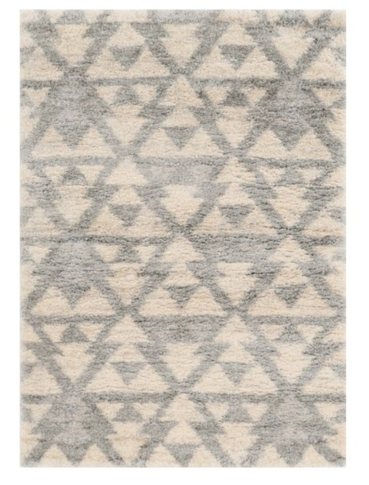 8' X 13' Ivory And Gray Geometric Area Rug