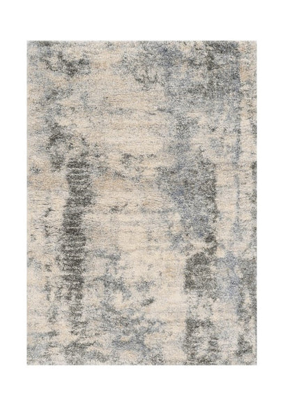8' X 10' Ivory And Blue Abstract Area Rug