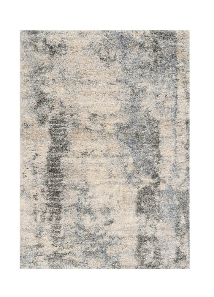 8' X 10' Ivory And Blue Abstract Area Rug