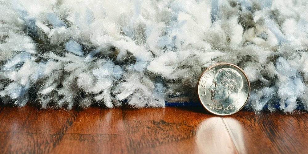 8' X 10' Ivory And Blue Abstract Area Rug