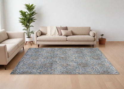 7' X 11'  Viscose Slate Area Rug