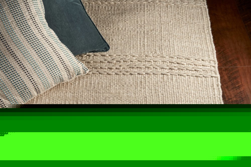 7' X 9' Beige Wool Hand Woven Area Rug