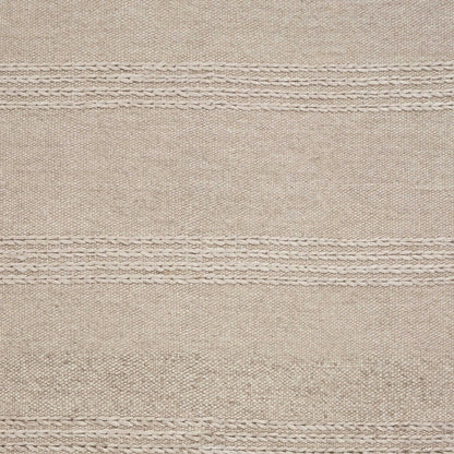 5' X 8' Natural Plain Wool Indoor Area Rug With Fringe