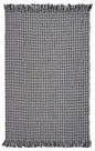 8' X 10' Gray And Light Gray Wool Houndstooth Hand Woven Area Rug With Fringe