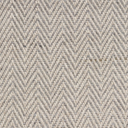 5' X 8' Beige And Gray Wool Chevron Hand Woven Area Rug