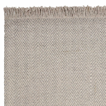 5' X 8' Beige And Gray Wool Chevron Hand Woven Area Rug