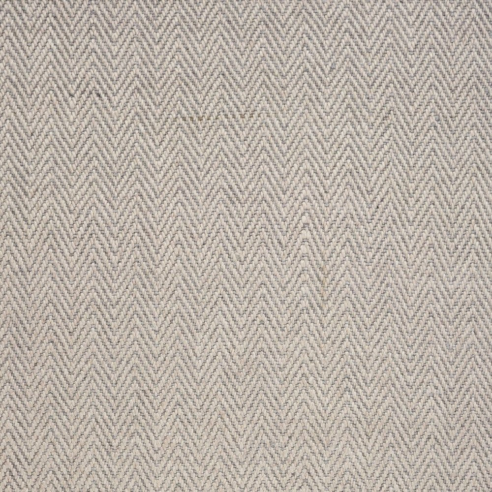 5' X 8' Beige And Gray Wool Chevron Hand Woven Area Rug