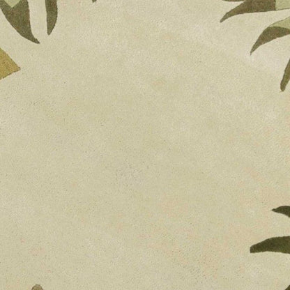 8' X 11' Ivory And Green Wool Botanical Leaves Hand Tufted Area Rug