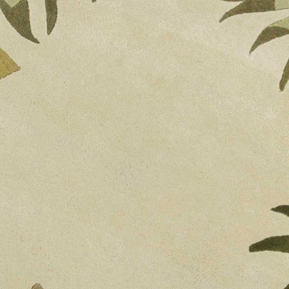 5' X 8' Ivory And Green Wool Botanical Leaves Hand Tufted Area Rug