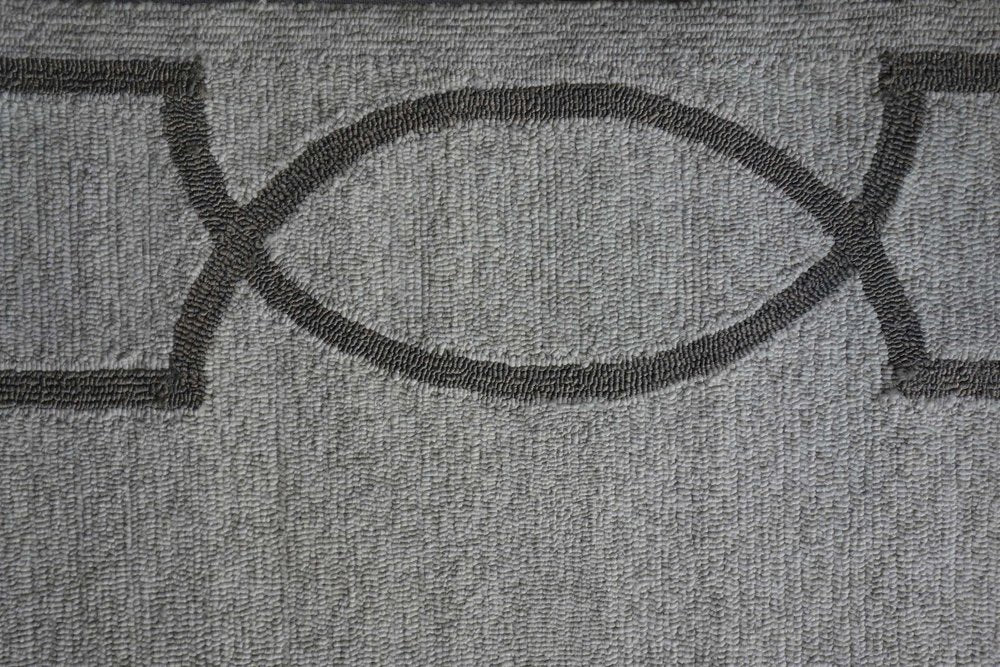 5' X 7' Ivory And Brown Geometric Handmade Indoor Outdoor Area Rug