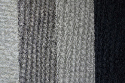 8' X 11' Black And Gray Geometric Hand Hooked Area Rug