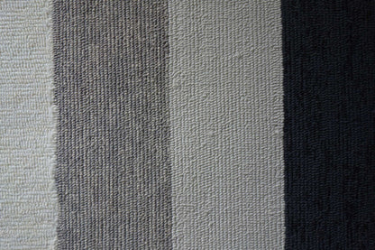 2' X 3' Black And Gray Geometric Hand Hooked Area Rug