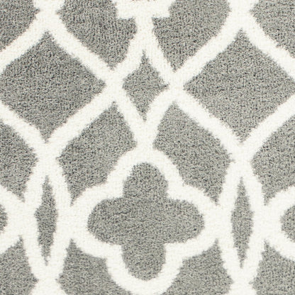 5' X 8' Gray And Ivory Ogee Area Rug