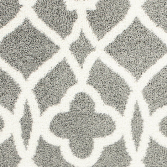 8' X 11' Gray And Ivory Ogee Area Rug