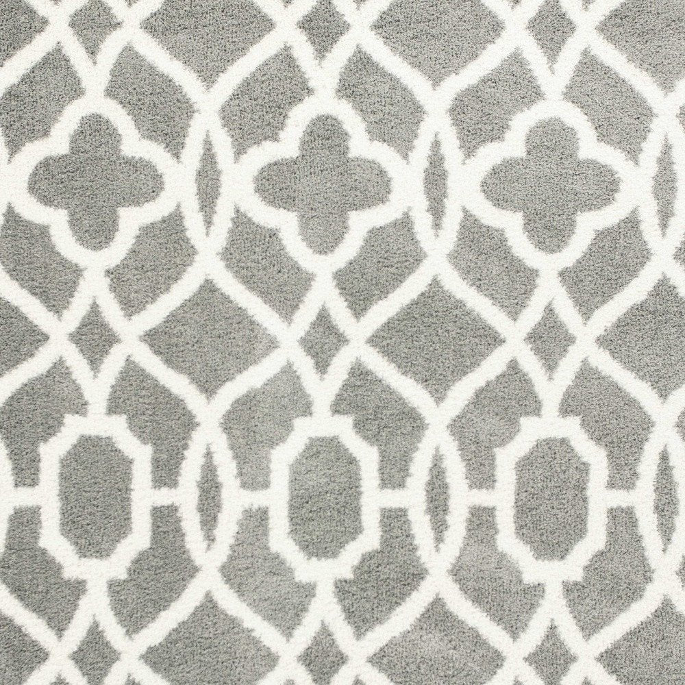 8' X 11' Gray And Ivory Ogee Area Rug