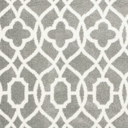 8' X 11' Gray And Ivory Ogee Area Rug