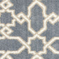 7' X 10' Slate Blue And Ivory Geometric Area Rug