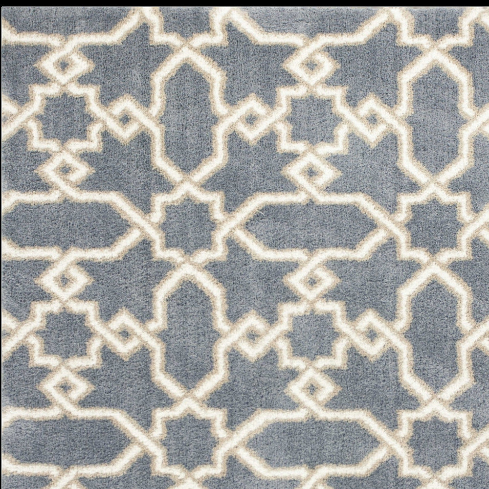 7' X 10' Microfiber Slate Blue Area Rug