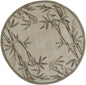 10' Ivory Green And Brown Wool Botanical Leaves Hand Tufted Runner Rug