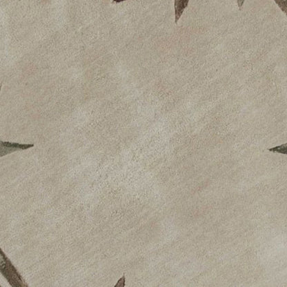 10' Ivory Green And Brown Wool Botanical Leaves Hand Tufted Runner Rug