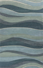 8' X 10' Blue Gray And Ivory Wool Hand Tufted Area Rug