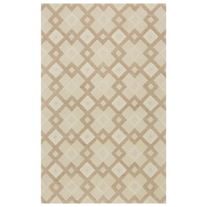 8' X 11' Ivory Wool Geometric Hand Tufted Area Rug