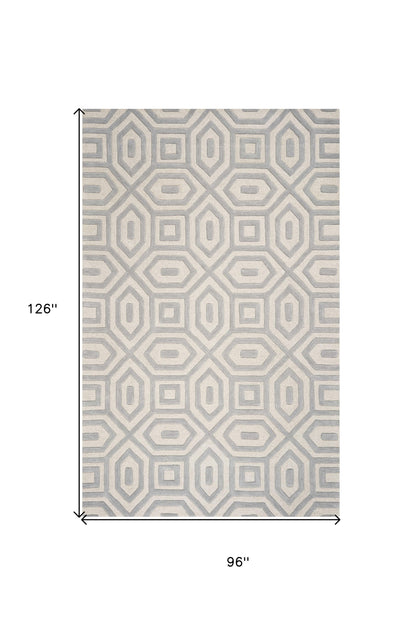 8' X 10' 6 Wool Grey Area Rug