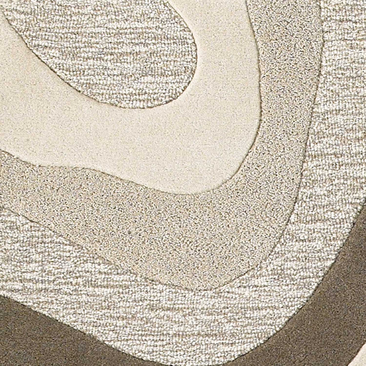 3' X 5' Beige Wool Abstract Hand Tufted Area Rug