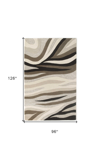 3' X 5' Beige Wool Abstract Hand Tufted Area Rug